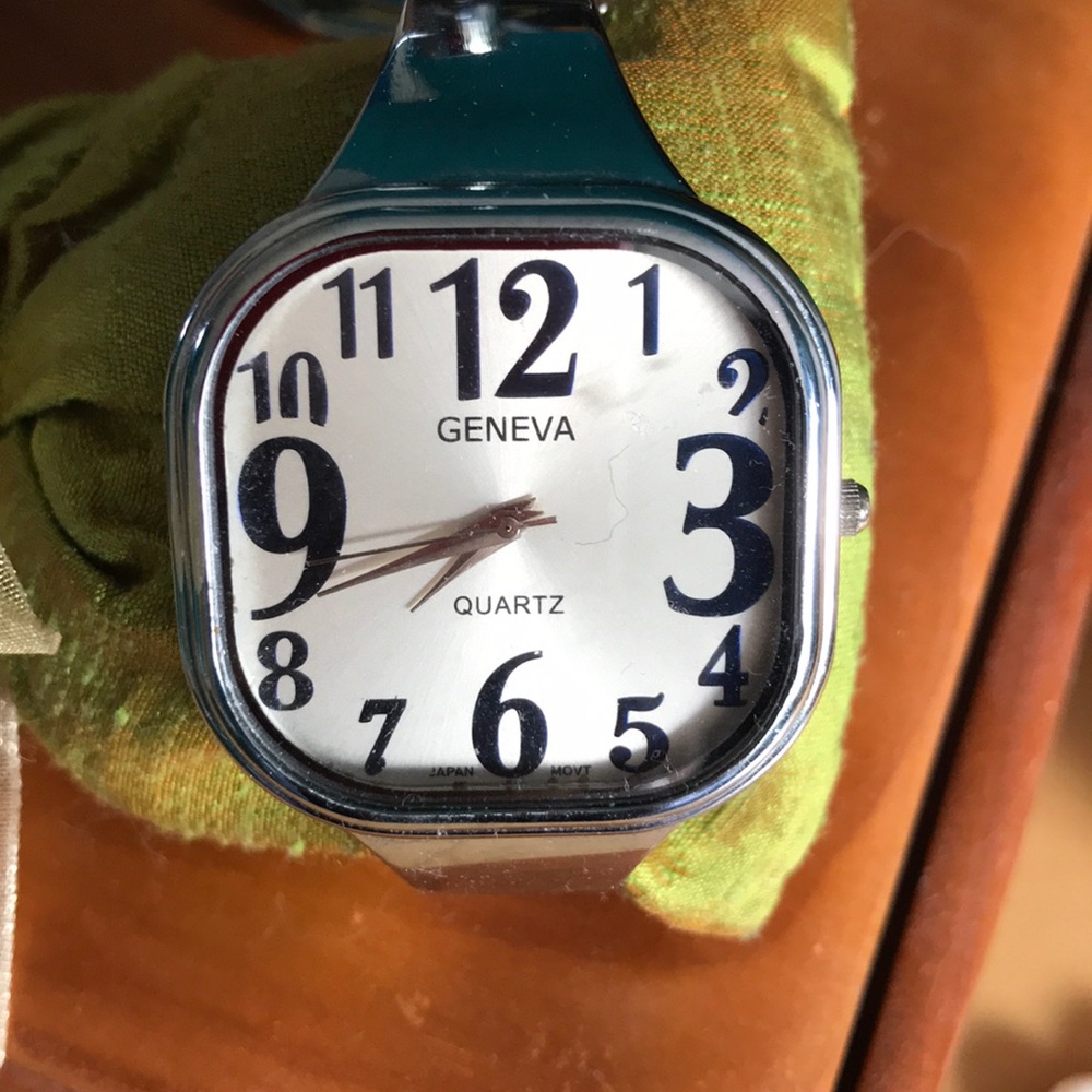 Silver oversized watch